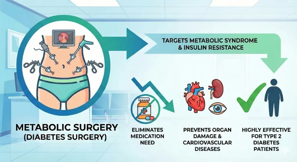 Diagram showing metabolic surgery effects